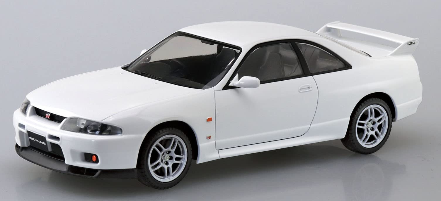 Aoshima 1/32 Snap Kit Nissan R33 Skyline GT-R White- Japan Figure Store - #1 Bring To You The Best Japanese Goods