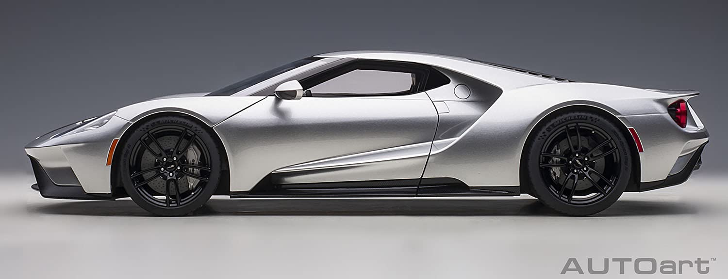 Autoart 1/12 Ford GT 2017 Metallic Silver Black Stripes Model 12108- Japan Figure Store - #1 Bring To You The Best Japanese Goods