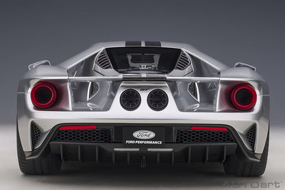 Autoart 1/12 Ford GT 2017 Metallic Silver Black Stripes Model 12108- Japan Figure Store - #1 Bring To You The Best Japanese Goods