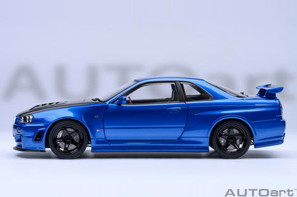 Autoart 1/18 Nismo R34 GT-R Z-Tune Bayside Blue Carbon Black Bonnet Model Car- Japan Figure Store - #1 Bring To You The Best Japanese Goods