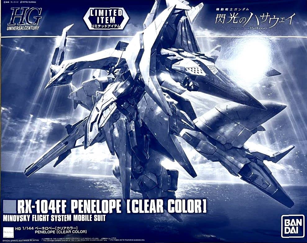 Bandai HG 1/144 Penelope, version transparente, Gundam Hathaway's Flash, modèle réduit.