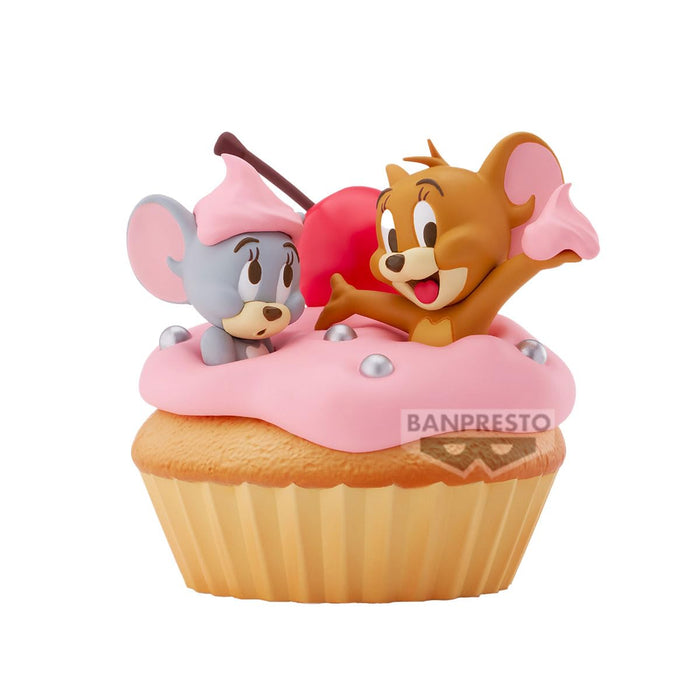 Figurine en vinyle souple Banpresto Tom et Jerry, cupcakes sucrés, objet de collection.