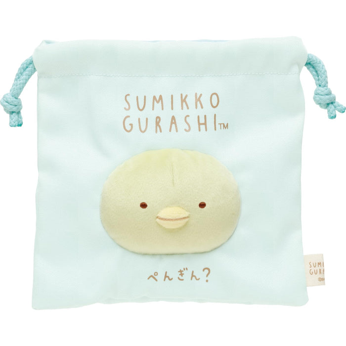 San-X Sumikko Gurashi Fluffy Penguin Drawstring Bag - Sumikko Love Series- Japan Figure Store - #1 Bring To You The Best Japanese Goods