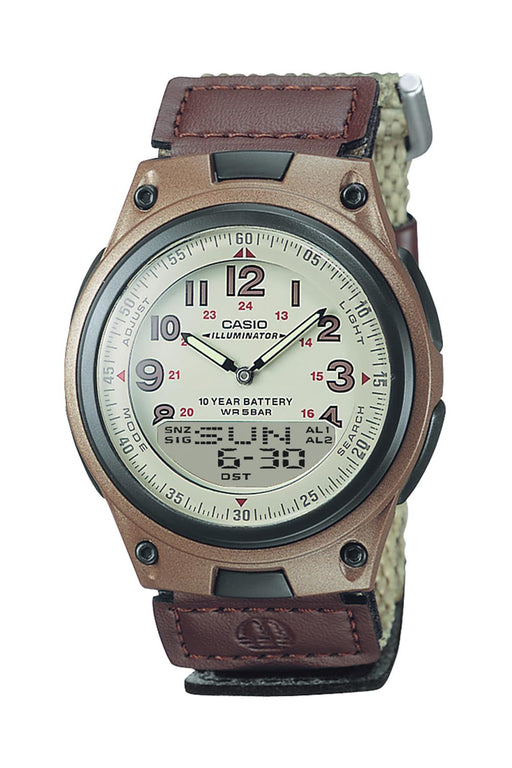 Casio Men's Ivory Sand Beige Wristwatch AW-80V-5BJF Cross Band Collection