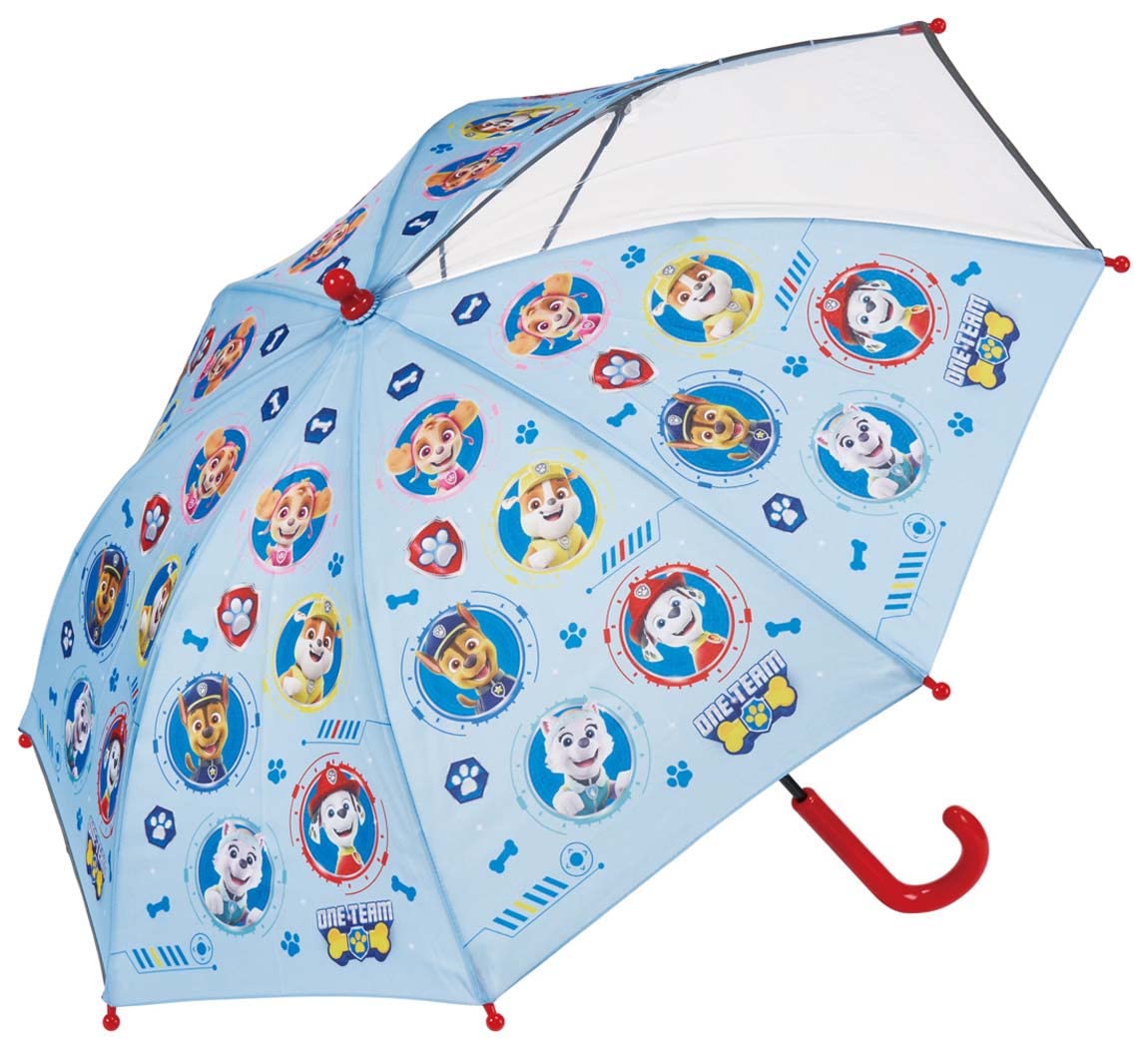 Skater Boys 45cm Paw Patrol Umbrella Suitable for Ages 5-6 Transparent Window Hand-Operated 8-Rib UB45-A- Japan Figure Store - #1 Bring To You The Best Japanese Goods