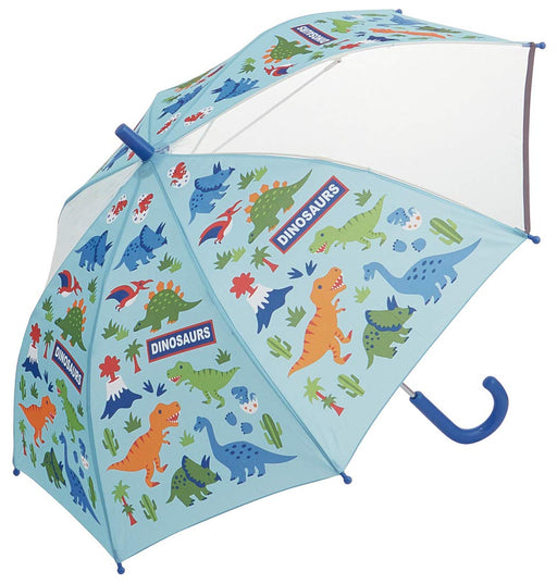 Skater Dinosaur Children's Umbrella 50cm Hand-Operated Transparent Window 8-Rib for Boys Ages 7-8- Japan Figure Store - #1 Bring To You The Best Japanese Goods