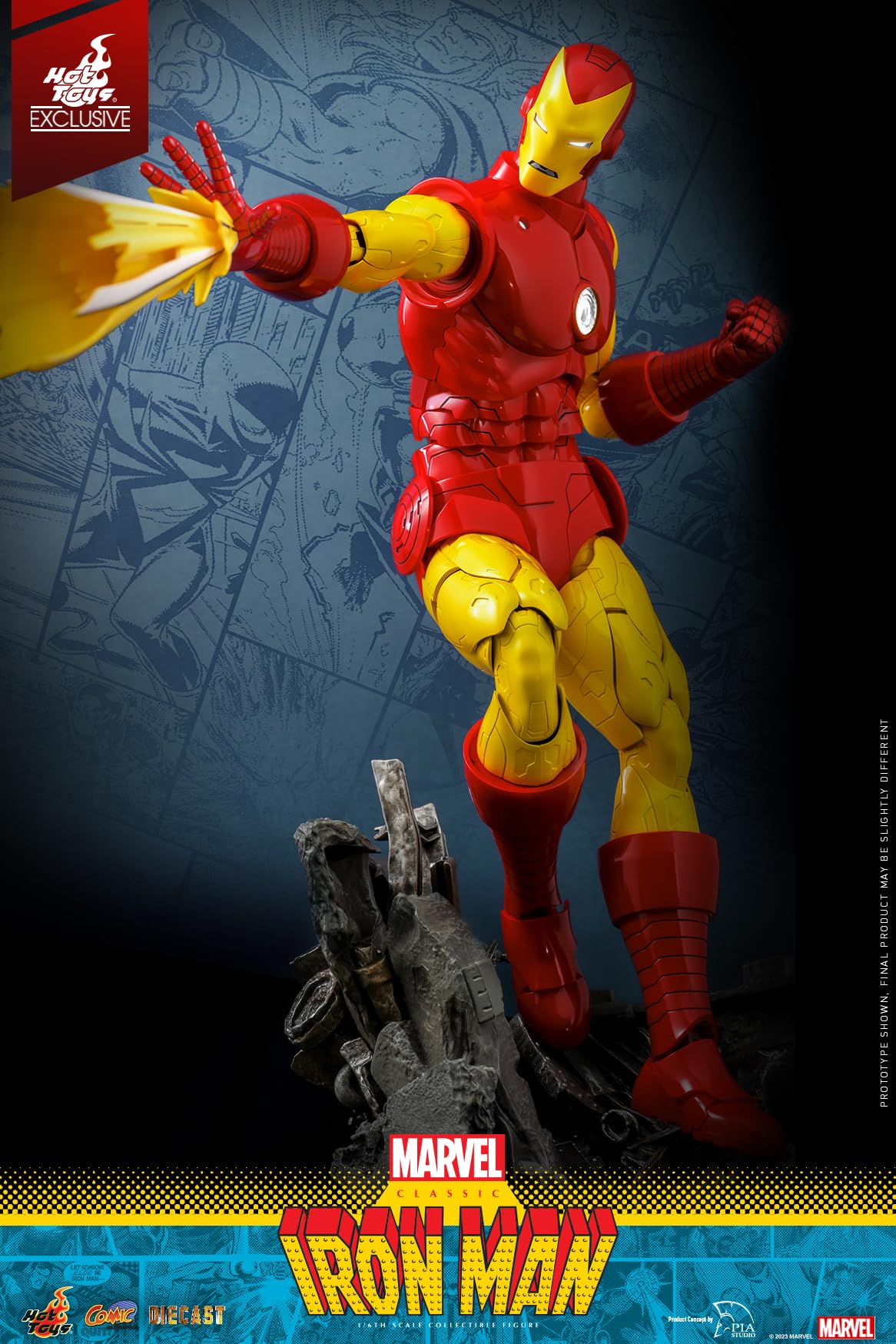 Hot Toys Comic Masterpiece Diecast Marvel Iron Man 1/6 Scale Figure Classic