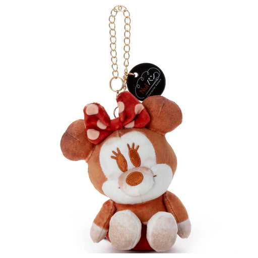 Takara Tomy Arts Minnie Mouse Disney Plush Toy 19cm Nui Pan Sitting Chain Strap