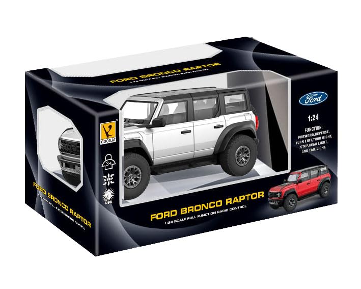 Doyusha 2.4Ghz Ford Bronco Raptor Blanc Électrique RC Modèle Échelle 1/24