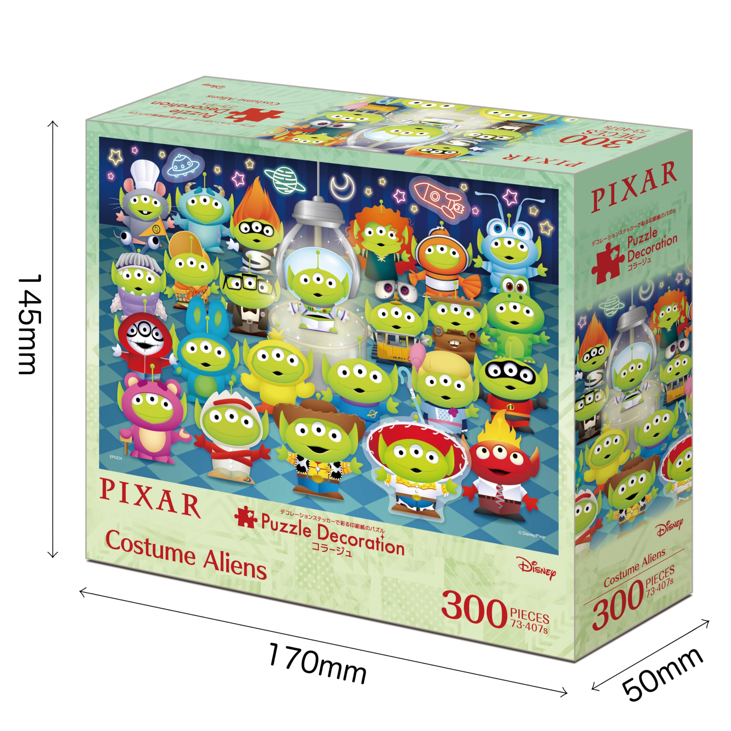 Epoch Disney 300 Piece Puzzle 26x38cm Collage Aliens with Glue and Sticker