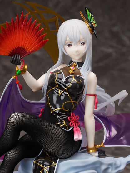 Figurine de collection en PVC à l'échelle 1/7 d'Echidna en robe chinoise de la série ReZero de Furyu.