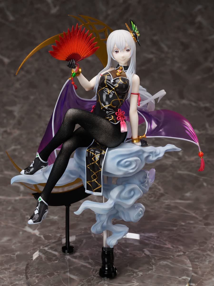Figurine de collection en PVC à l'échelle 1/7 d'Echidna en robe chinoise de la série ReZero de Furyu.