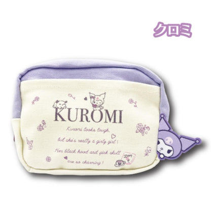 San-X Hatayama Shoji Kuromi Canvas Pouch 10cm x 15cm x 7cm- Japan Figure Store - #1 Bring To You The Best Japanese Goods