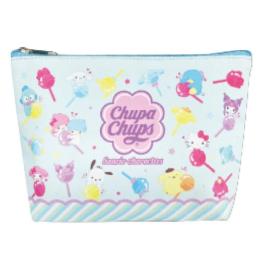 San-X Hatayama Shoji Blue Cosmetic Pouch Chupa Chups Sanrio H13xW20xD5cm- Japan Figure Store - #1 Bring To You The Best Japanese Goods