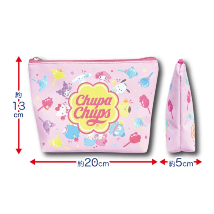 San-X Hatayama Shoji Blue Cosmetic Pouch Chupa Chups Sanrio H13xW20xD5cm- Japan Figure Store - #1 Bring To You The Best Japanese Goods