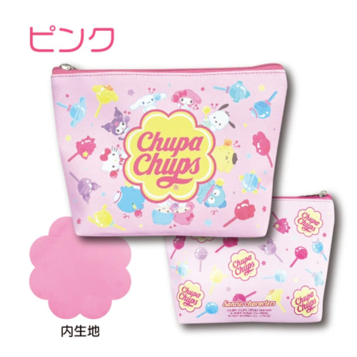 San-X Hatayama Shoji Pink Cosmetic Pouch Chupa Chups Sanrio H13xW20xD5Cm- Japan Figure Store - #1 Bring To You The Best Japanese Goods