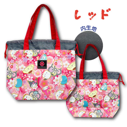San-X Hatayama Shoji Red Lunch Tote Bag H20xW30xD10cm Sanrio Characters- Japan Figure Store - #1 Bring To You The Best Japanese Goods