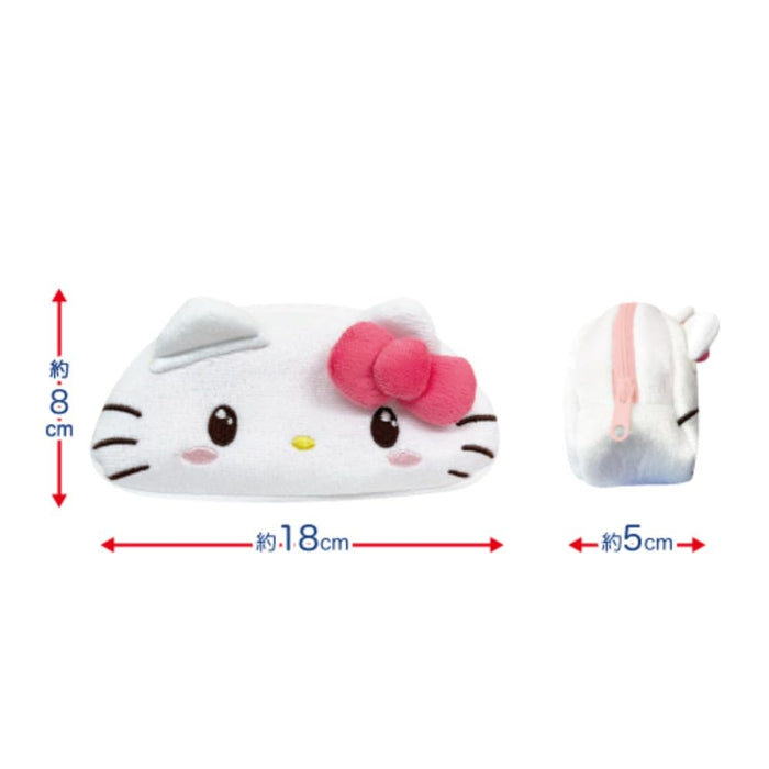 San-X Hatayama Shoji Face Multi Pouch Hello Kitty 18cm x 8cm x 5cm- Japan Figure Store - #1 Bring To You The Best Japanese Goods