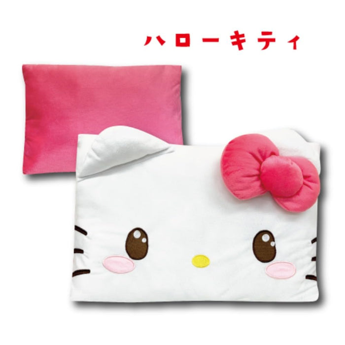 San-X Kirakawa Hello Kitty Face Square Cushion 35x50x10cm - 34201638- Japan Figure Store - #1 Bring To You The Best Japanese Goods