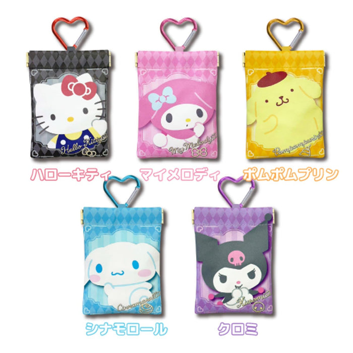 San-X Hello Kitty Clear Window Pouch with Carabiner W9xH12cm- Japan Figure Store - #1 Bring To You The Best Japanese Goods