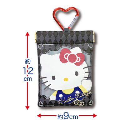 San-X Kuromi Pouch with Clear Window and Carabiner W9xH12Cm- Japan Figure Store - #1 Bring To You The Best Japanese Goods