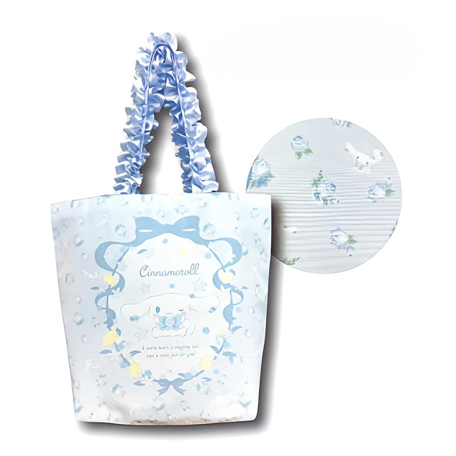 San-X Cinnamon Roll Tote Bag with Frills Approx. H35 x W40 x D15Cm- Japan Figure Store - #1 Bring To You The Best Japanese Goods