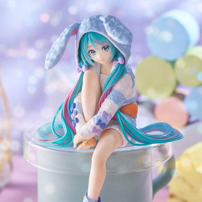 Furyu Hatsune Miku Noodle Stopper Figure Bunny Ear Pajamas Blue Version