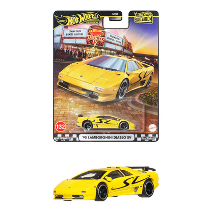 Voiture jouet Mattel Hot Wheels Boulevard 1995 Lamborghini Diablo SV, jaune, 3 ans et plus.