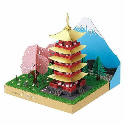Kawada Pn-144 Papernano Five-storied Pagoda & Mt.fuji Cherry Blossoms- Japan Figure Store - #1 Bring To You The Best Japanese Goods