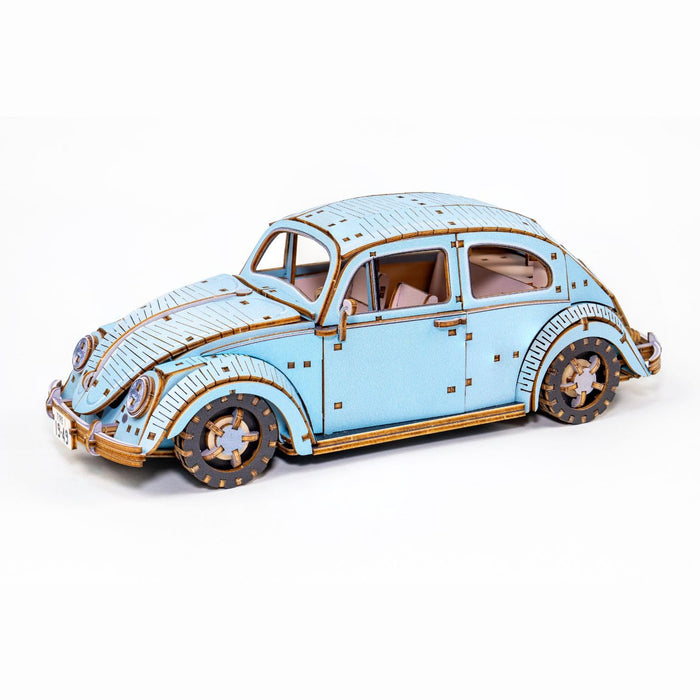 Ki-Gu-Mi Vw Beetle Type 1 Blue 3D Wooden Puzzle Model Kit for Adults- Japan Figure Store - #1 Bring To You The Best Japanese Goods