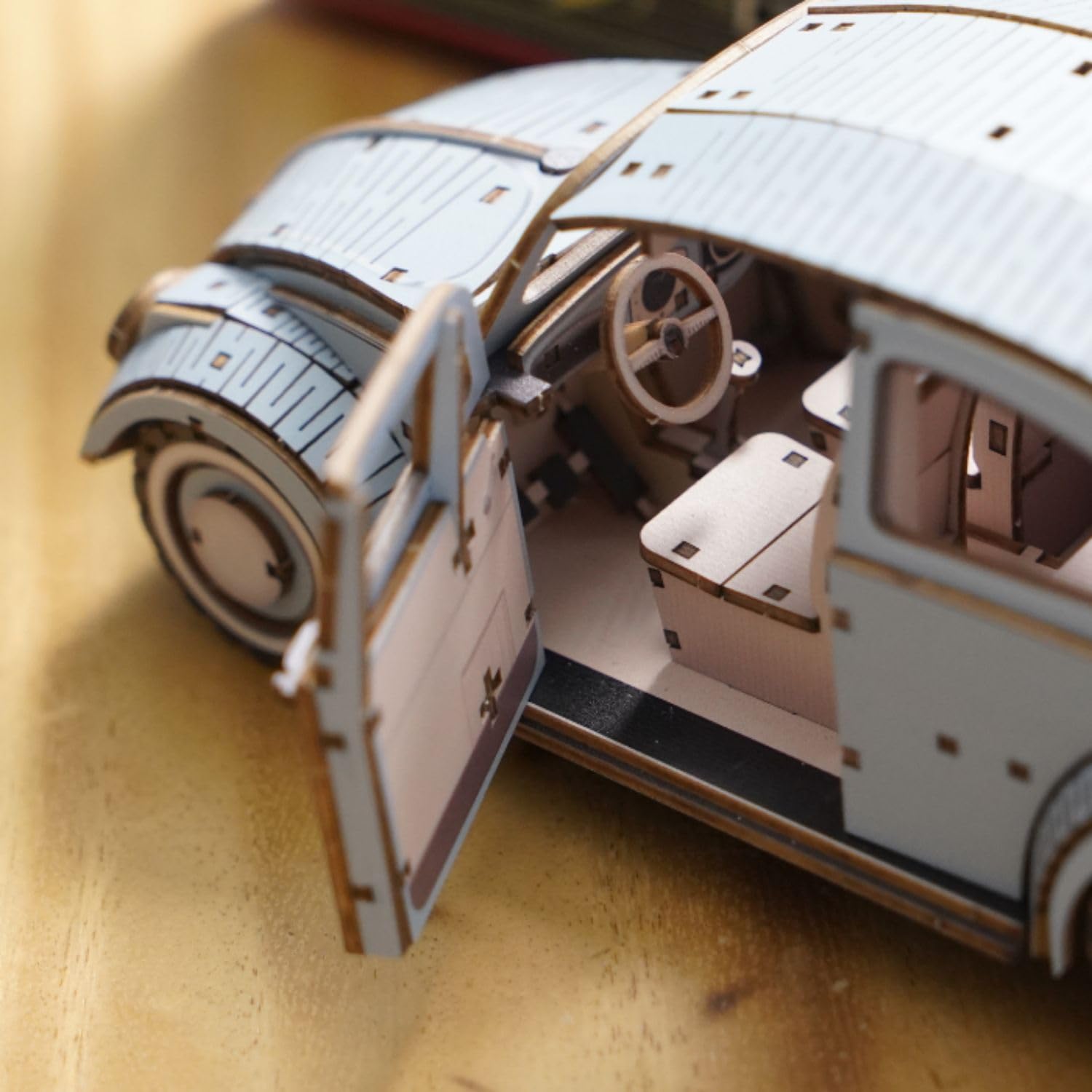 Ki-Gu-Mi Vw Beetle Type 1 Blue 3D Wooden Puzzle Model Kit for Adults- Japan Figure Store - #1 Bring To You The Best Japanese Goods