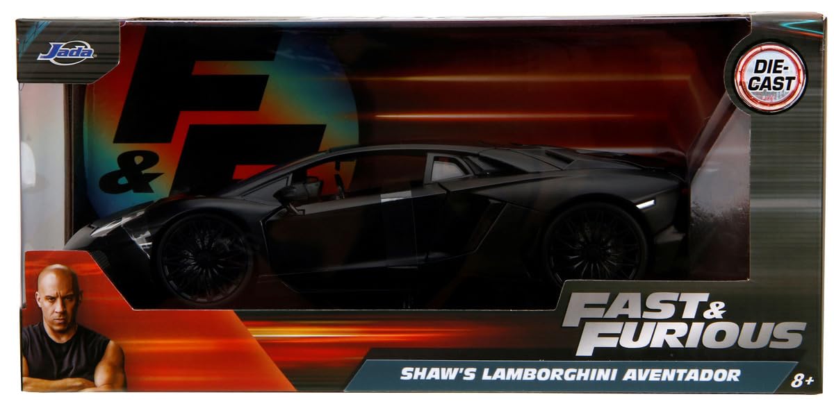 Kyosho 1/24 Scale Lamborghini Aventador SV Black Model - Fast & Furious Series