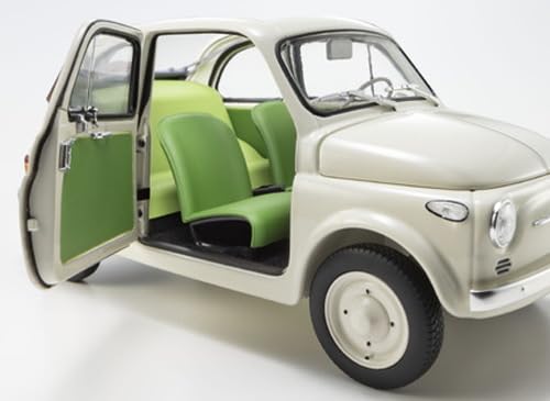 Kyosho 1/18 Scale Fiat Nuova 500 Ivory Model with Accessories Ks08966Wa