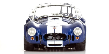 Modèle fini Kyosho Shelby Cobra 427SC bleu à rayures blanches à l'échelle 1/18