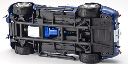 Modèle fini Kyosho Shelby Cobra 427SC bleu à rayures blanches à l'échelle 1/18
