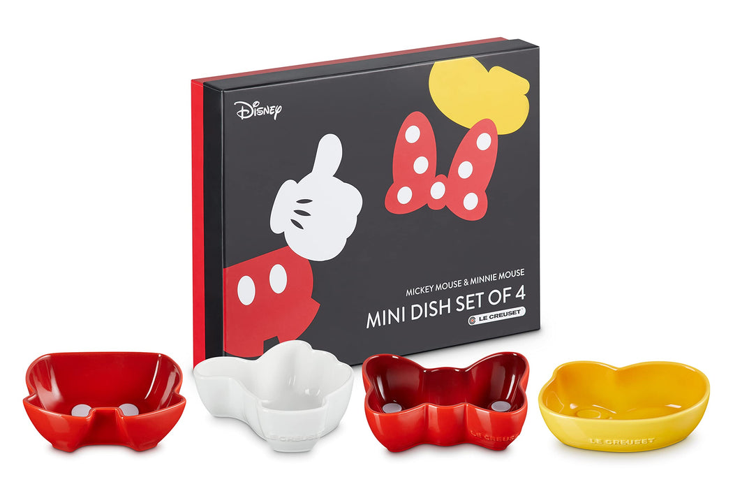 Le Creuset Disney Mickey Minnie Mini Dish Set 4pc Oven Safe Japan Import- Japan Figure Store - #1 Bring To You The Best Japanese Goods