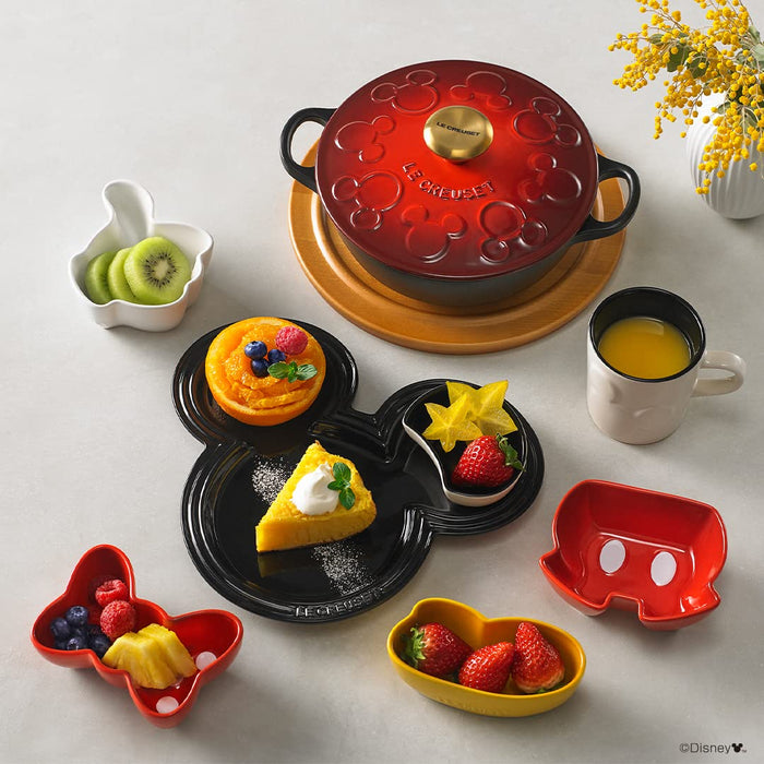 Le Creuset Disney Mickey Mouse Tableware Set Shiny Black Japanese Edition- Japan Figure Store - #1 Bring To You The Best Japanese Goods
