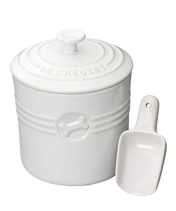 Le Creuset White Pet Food Container with Scoop Official Japanese Product- Japan Figure Store - #1 Bring To You The Best Japanese Goods