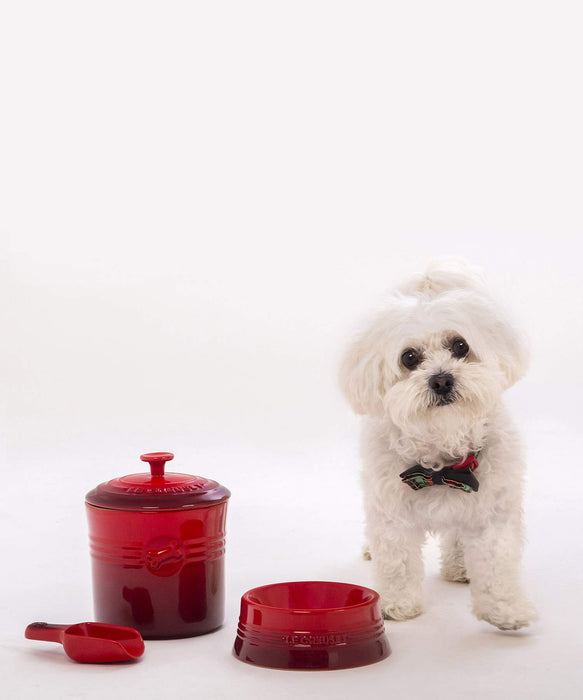 Le Creuset White Pet Food Container with Scoop Official Japanese Product- Japan Figure Store - #1 Bring To You The Best Japanese Goods
