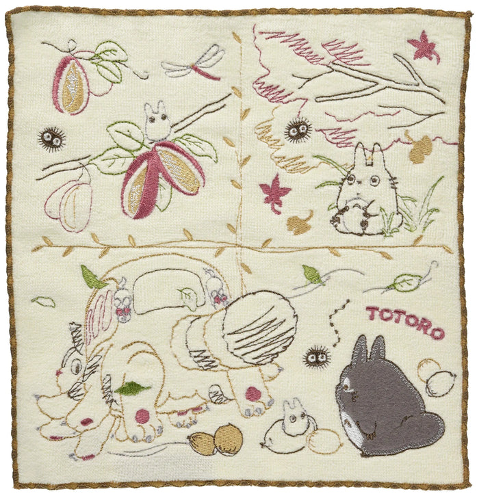 MARUSHIN Studio Ghibli Embroidery Hand Towel My Neighbor Totoro 'Autumn Colors'- Japan Figure Store - #1 Bring To You The Best Japanese Goods