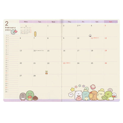 San-X Sumikko Gurashi B6 Monthly Pocket Schedule Notebook Me67108- Japan Figure Store - #1 Bring To You The Best Japanese Goods