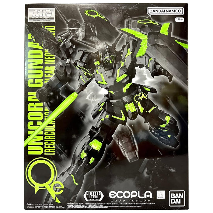 Bandai Spirits MG 1/100 Unicorn Gundam Recirculation Transparent Modèle Vert Néon
