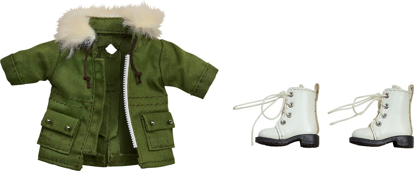 Good Smile Company Nendoroid Doll Warm Clothing Set Boots & Mod Coat Khaki Green- Japan Figure Store - #1 Bring To You The Best Japanese Goods