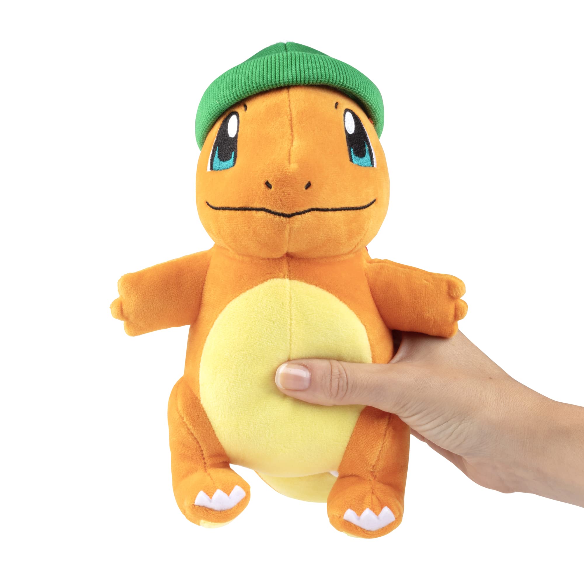 Pokemon 8-Inch Holiday Charmander Plush with Winter Hat - Perfect Gift for Kids