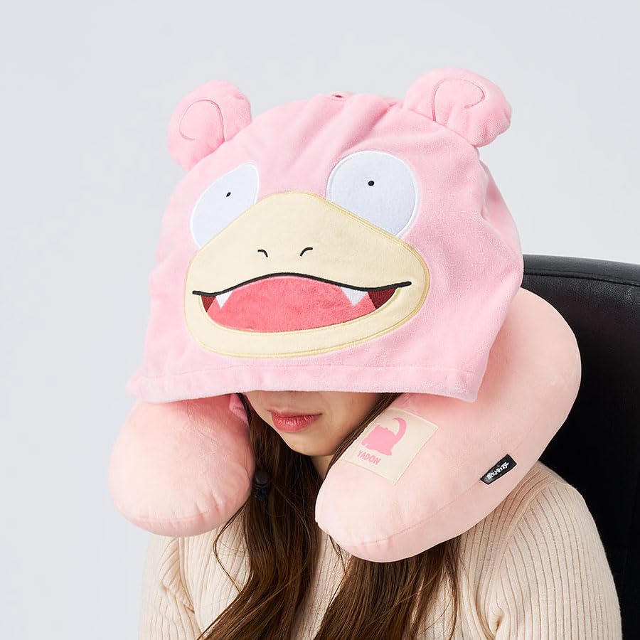 Gowell Pokemon Slowpoke Hooded Neck Pillow Japan Official Travel Accessory- Japan Figure Store - #1 Bring To You The Best Japanese Goods