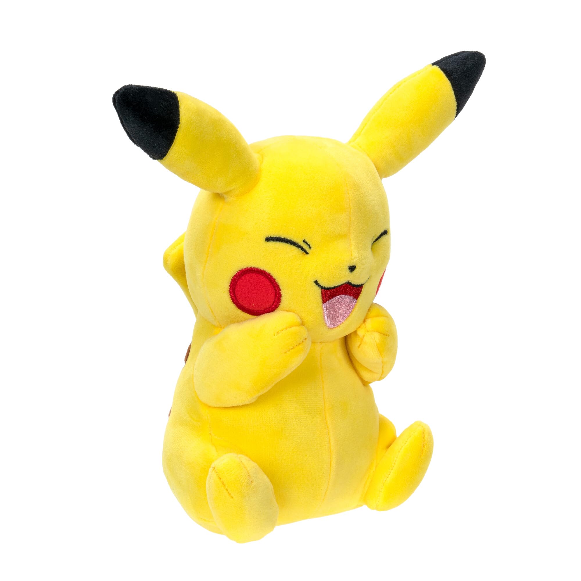 Jazzwares Pokemon 8-Inch Laughing Pikachu Plush Toy for Kids and Collectors