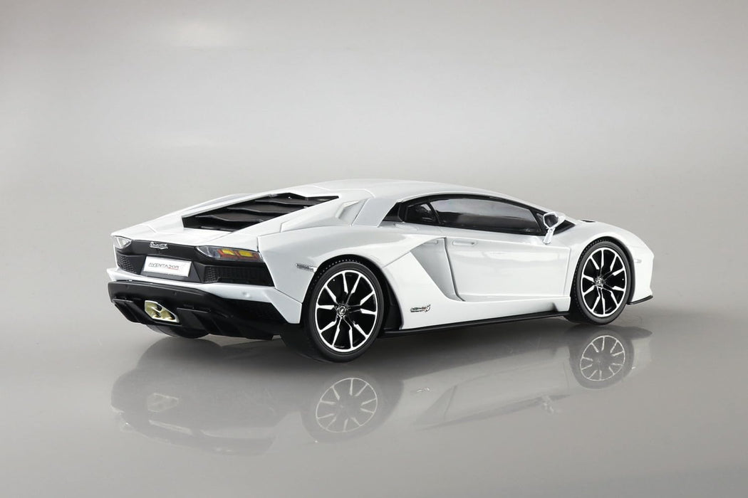 Aoshima Rakupla Snap Kit Lamborghini Aventador S Pearl White Model 07 Pw- Japan Figure Store - #1 Bring To You The Best Japanese Goods
