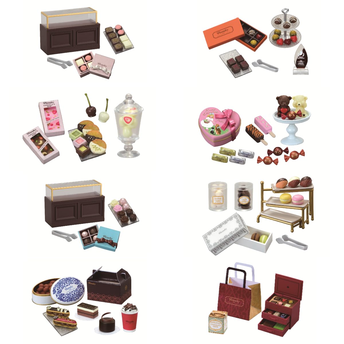 Re-Ment Petit Sample Petit Chocolaterie 1 boîte PVC ABS H115 L70 P50mm