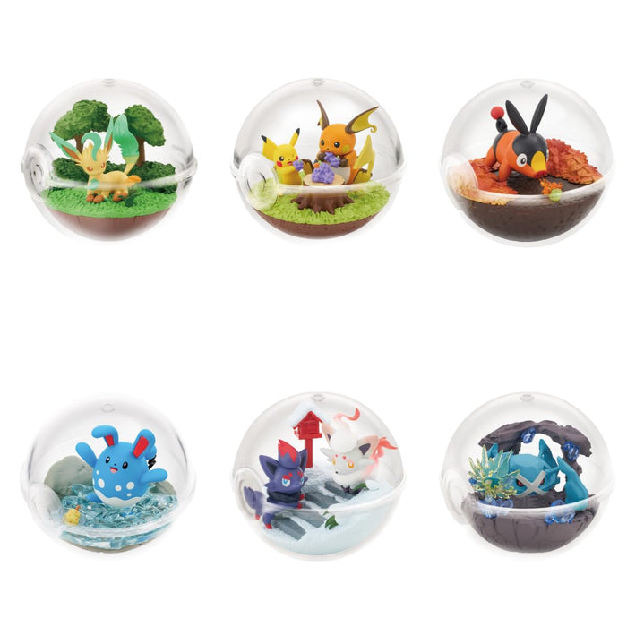Collection de terrariums Pokémon Re-Ment, coffret de 14 pièces, PVC, ABS, acrylique, 100x70x70mm