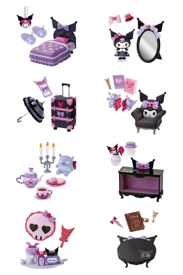 Re-Ment Sanrio Kuromi's Gothic Room Set - H115 x W70 x D50 mm ABS PVC- Japan Figure Store - #1 Bring To You The Best Japanese Goods